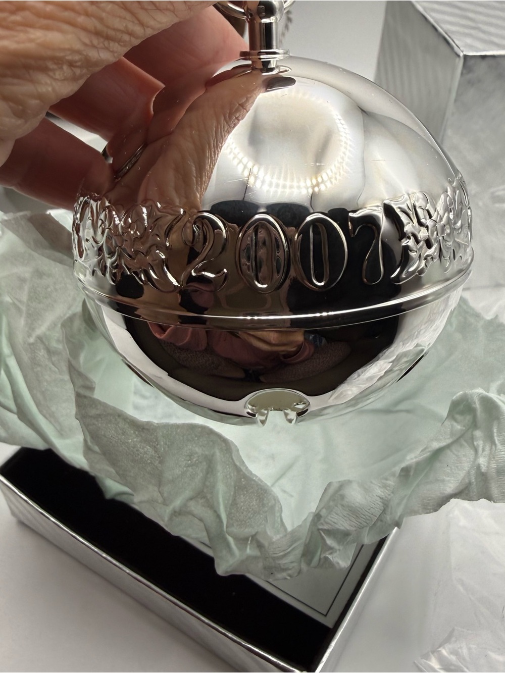 Wallace Silversmiths Silver 2007 Holiday Bell Ornament